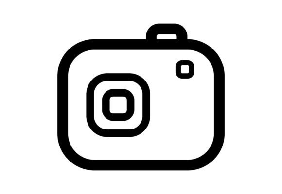Digital Camera Outline Icon Artwork: Essential Minimalist Design for Modern Interfaces