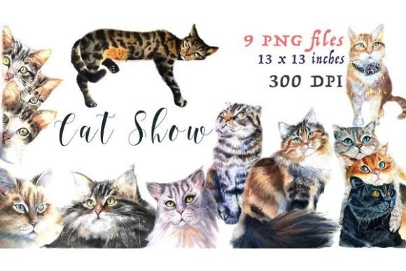 Elevating Digital Creativity with Watercolor Cats ClipArt and Sublimation PNGs