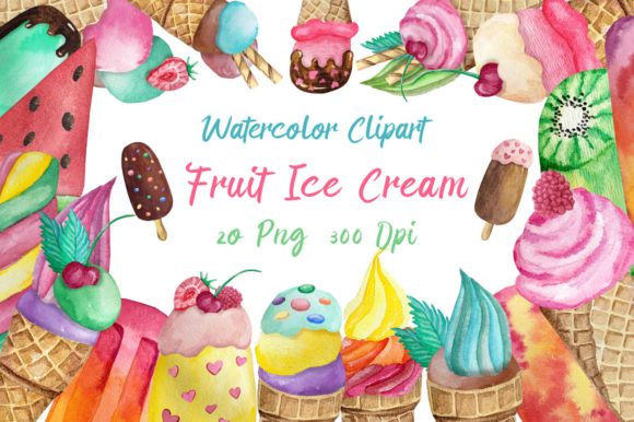 Evaluating Clipart Watercolor Fruit Ice Cream PNG for Creative Projects