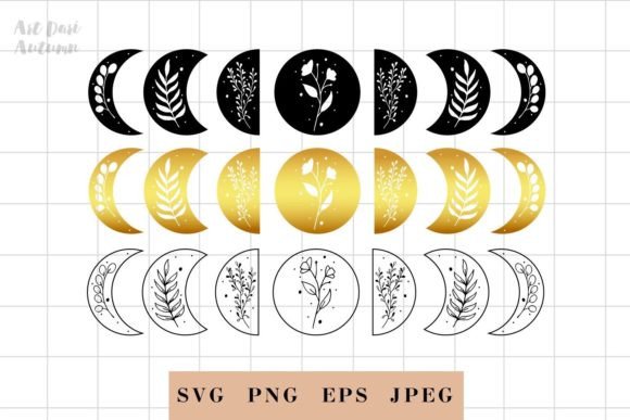 Floral Moon Phases SVG Guide