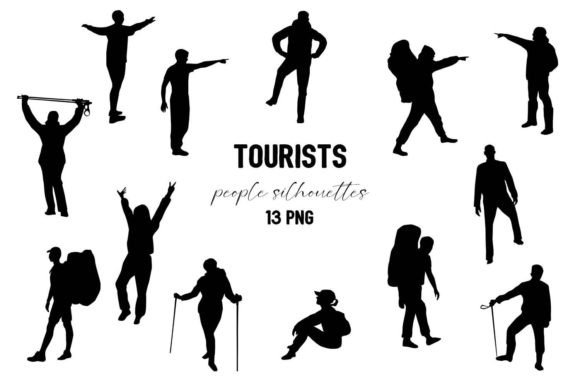 Hiking Silhouettes: 13 PNG & AI Elements