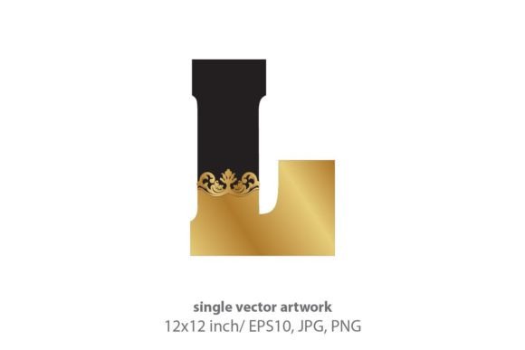 Mastering Elegance: The Design Potential of Black and Gold Baroque Letter L Digital Assets