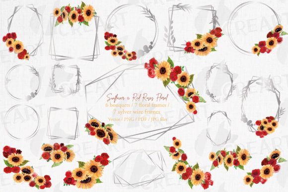 Sunflowers Red Rose Silver Floral Frames: A Workflow Guide for Designers and Creators